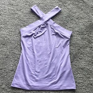 NEW! Lavender criss cross neck top
